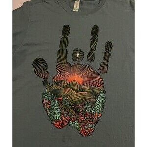 NEW Jerry Garcia Hand Graphic Print T-Shirt SM Grateful Dead Band Hippie Nature